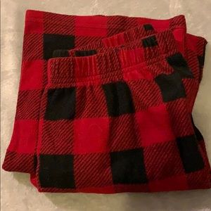red and black plaid pajama pants